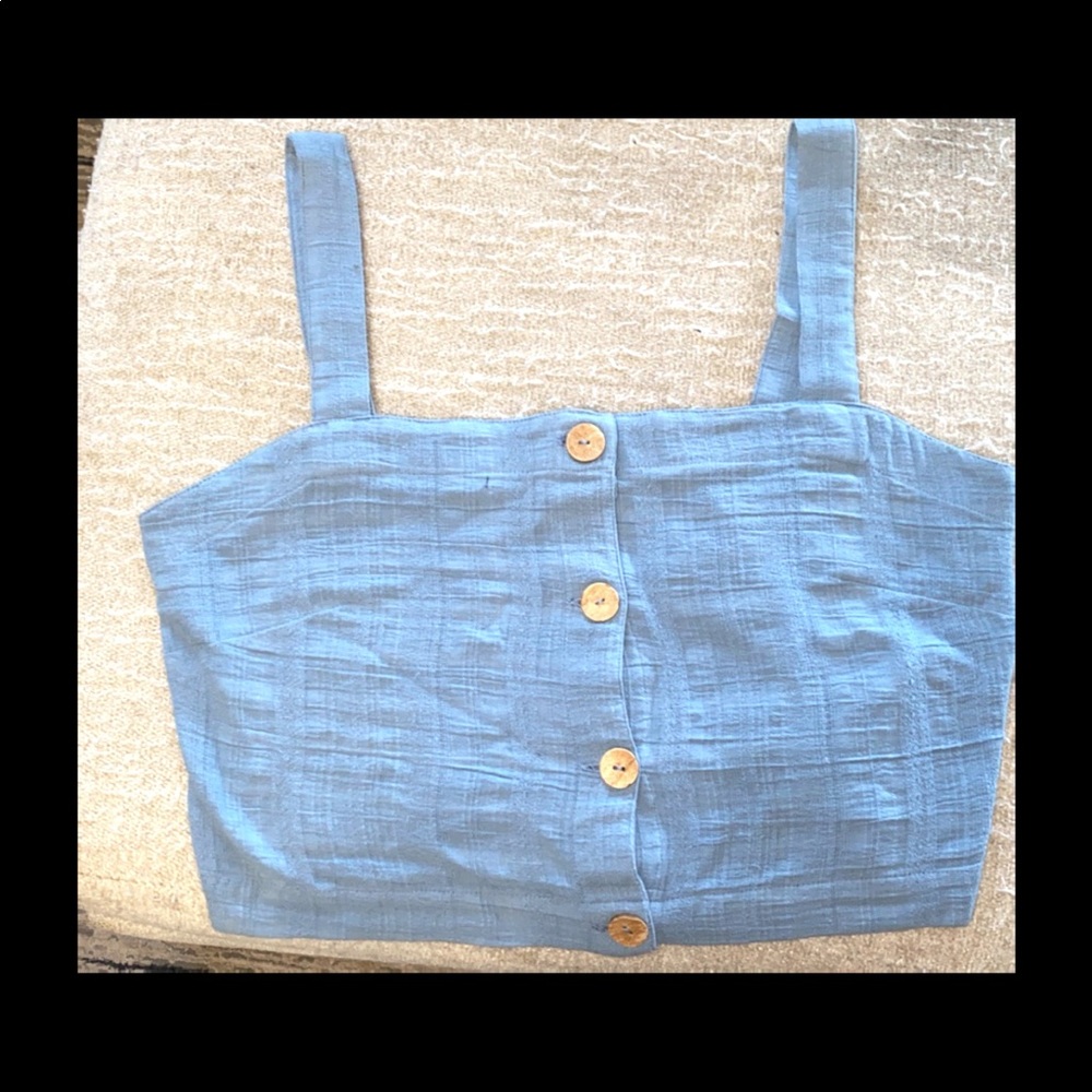 Light Blue Roxy Crop Top